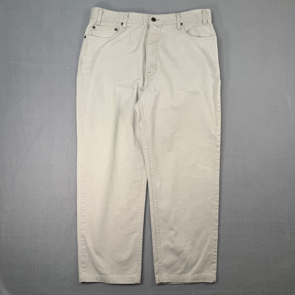 Vintage 2000 Levis 540 Jeans Mens 36x27 Relaxed Fit White Cream Y2K Denim